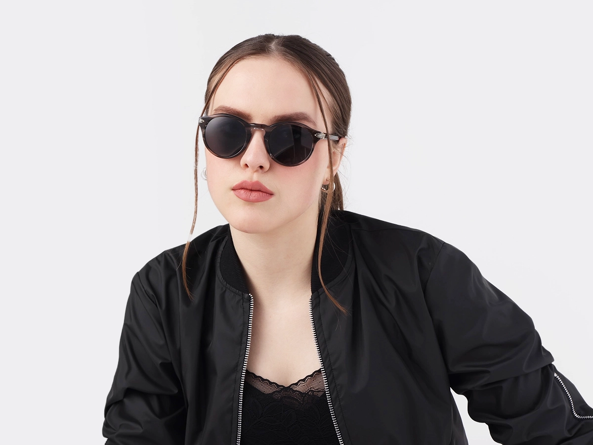 Crystal Smoke Marble Keyhole Sunglasses 51