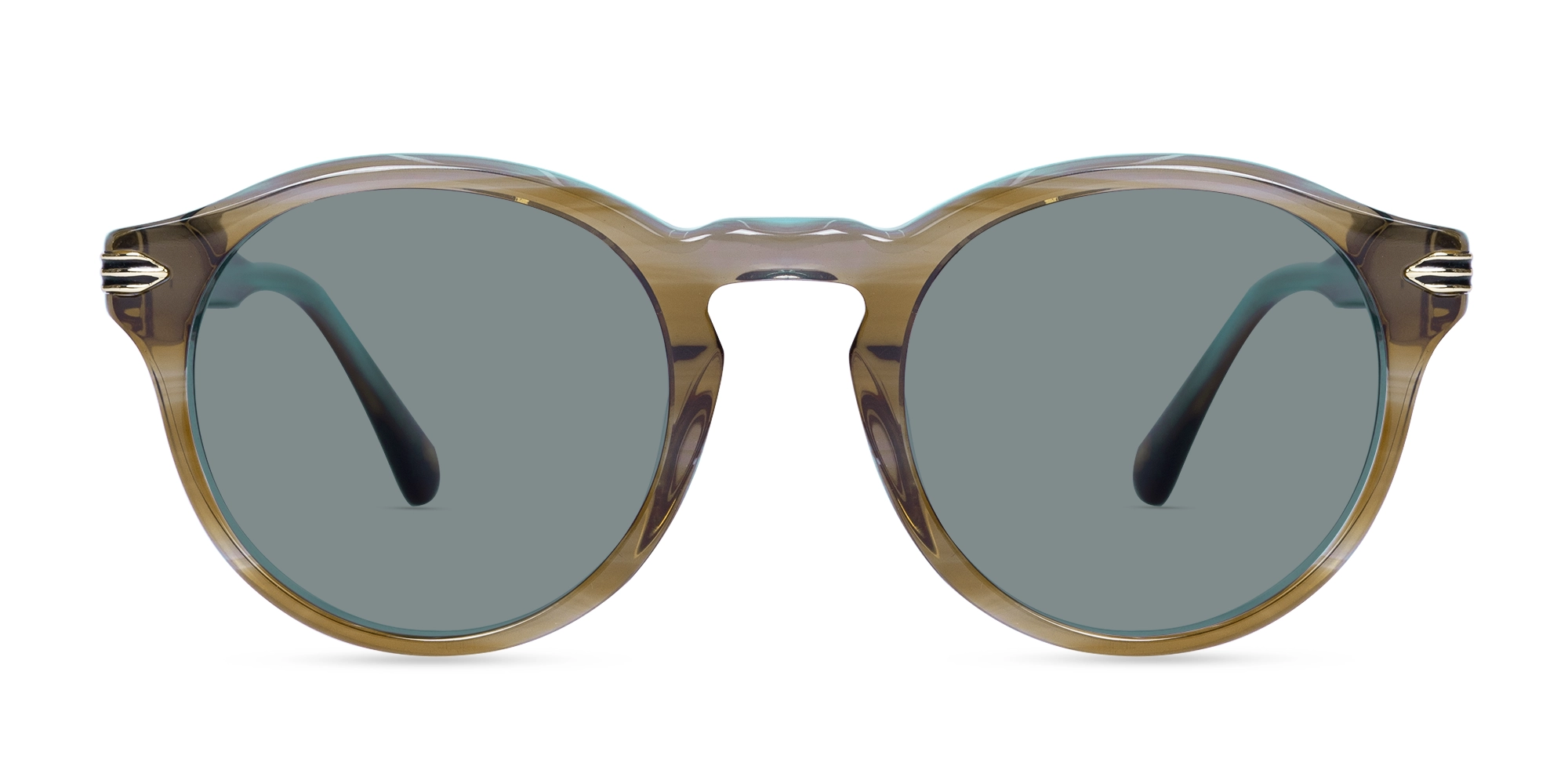 Crystal Blueish Brown Acetate Keyhole Sunglasses-1 Crystal Blueish Brown Acetate Keyhole Sunglasses-1