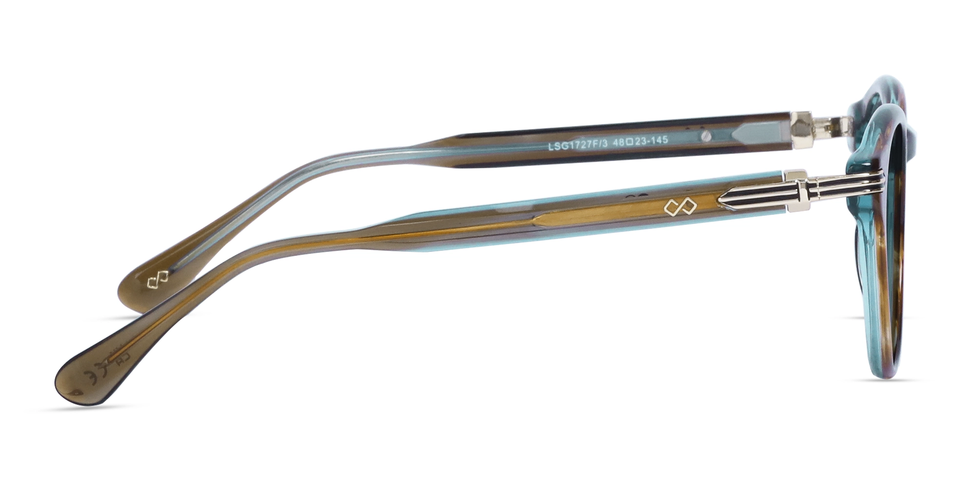 Crystal Blueish Brown Acetate Keyhole Sunglasses-4