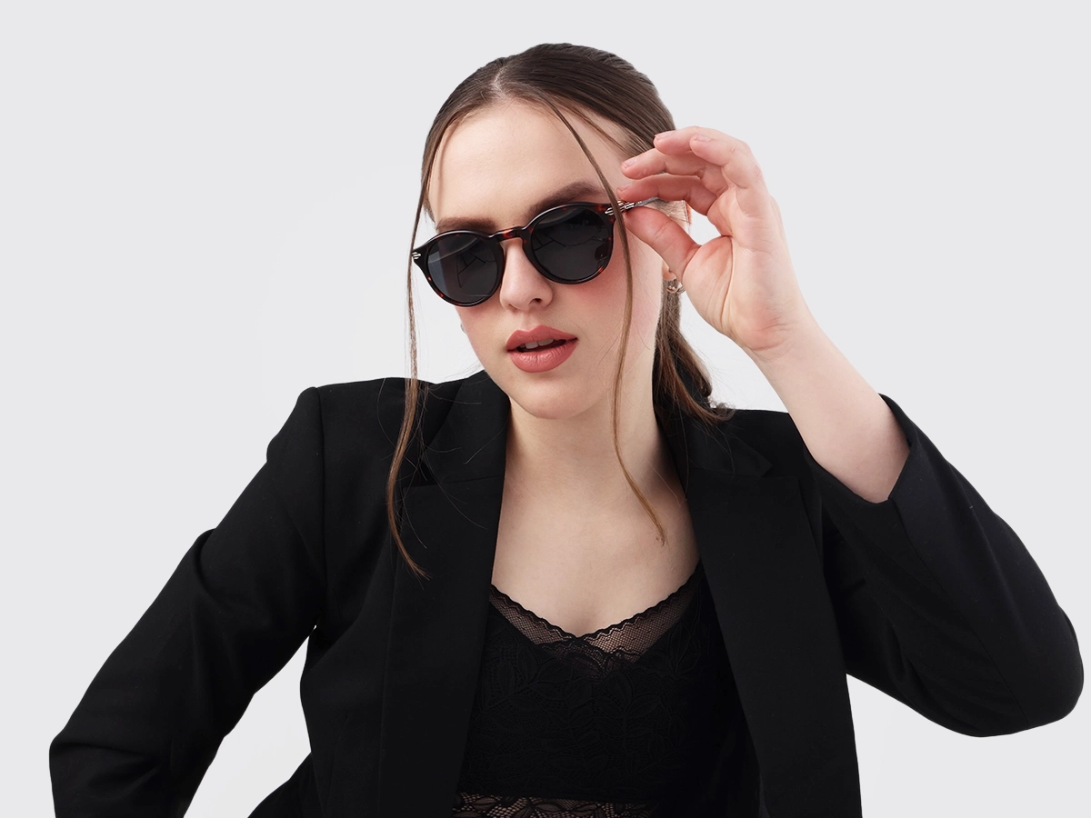 Dark Tortoise Round Acetate Sunglasses 51