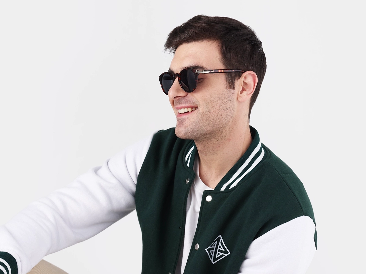 Dark Tortoise Round Acetate Sunglasses 42