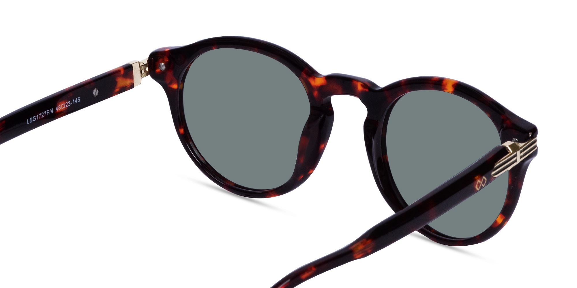 Dark Tortoise Round Acetate Sunglasses-5
