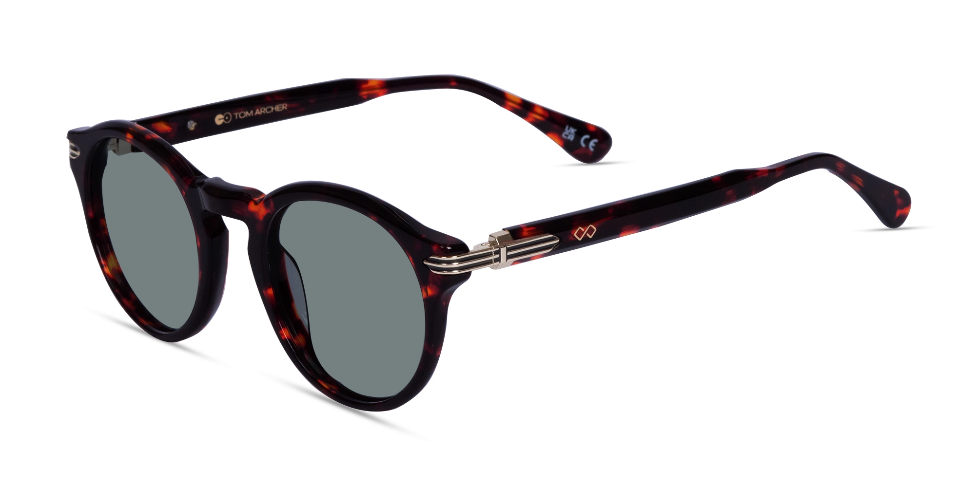 Dark Tortoise Round Acetate Sunglasses-3