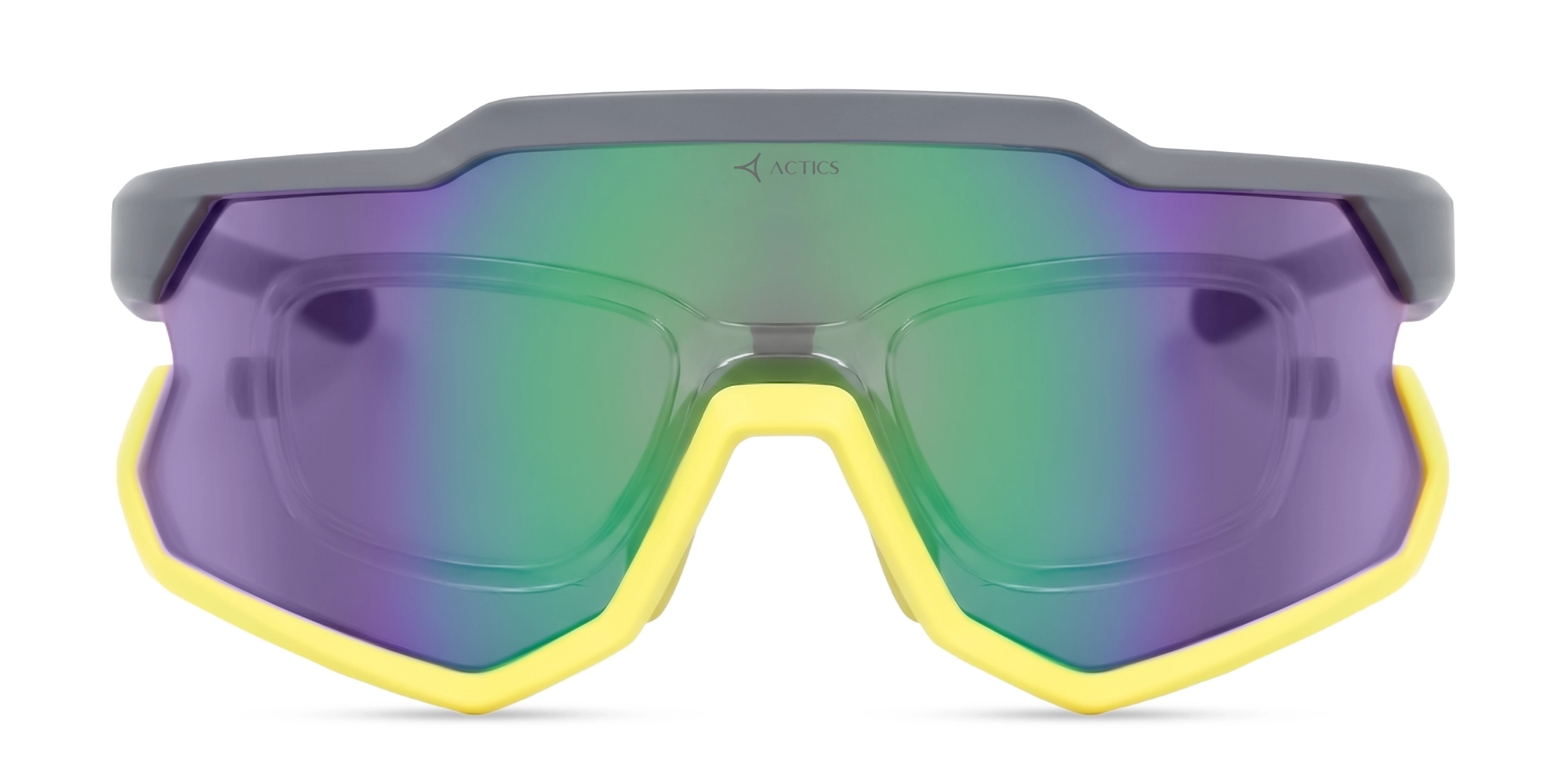Grey & Yellow Toric Full-Rim Sports Sunglasses-7