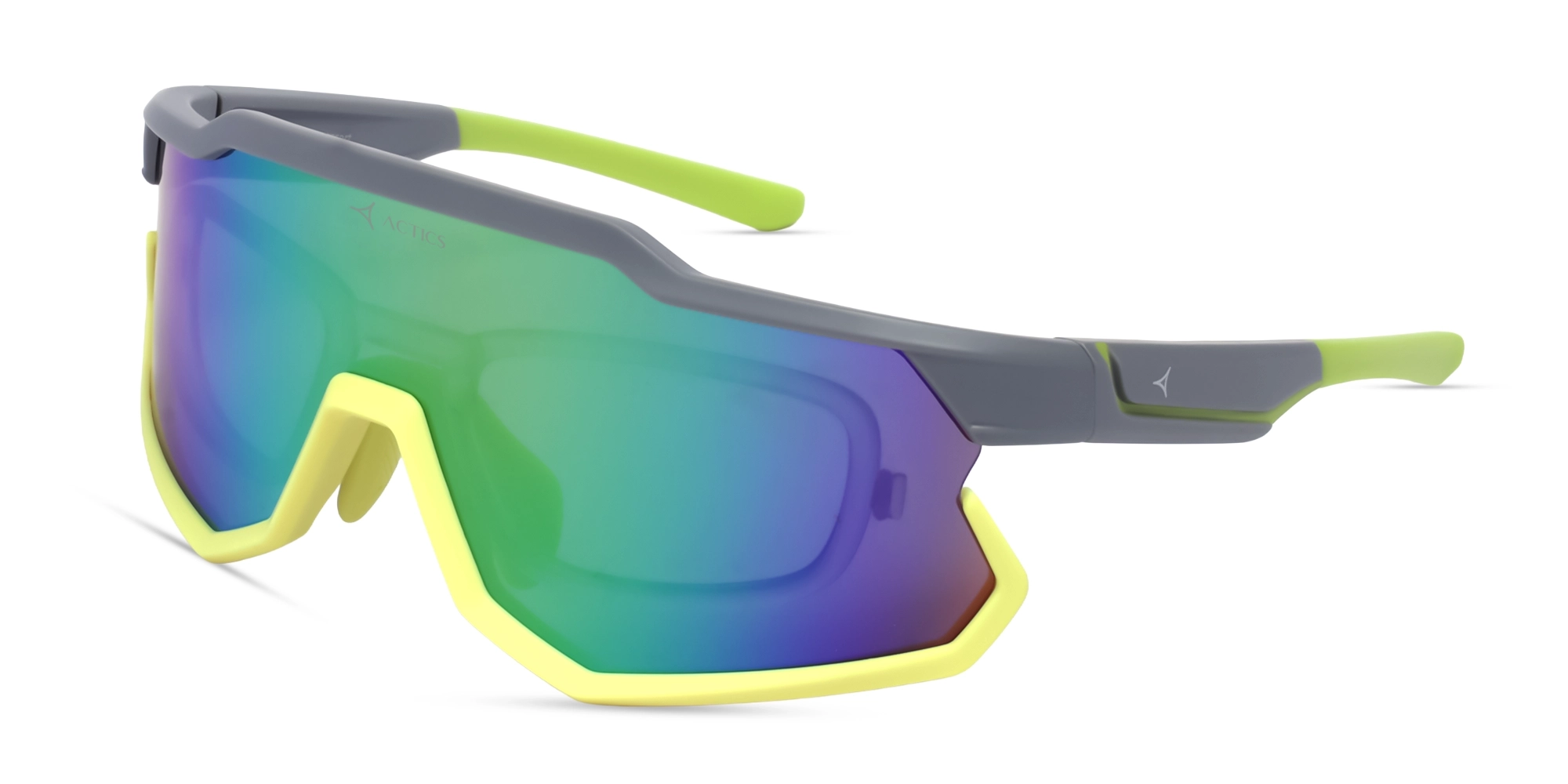 Grey & Yellow Toric Full-Rim Sports Sunglasses-7