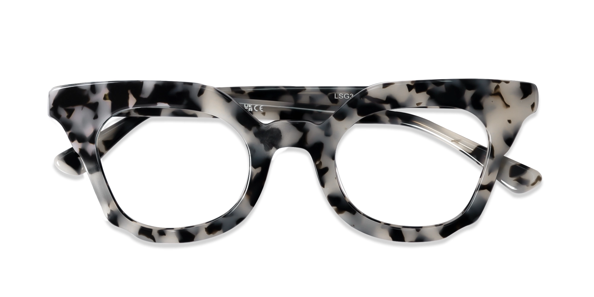 Beige Tortoise Full Rim Cat-Eye Glasses