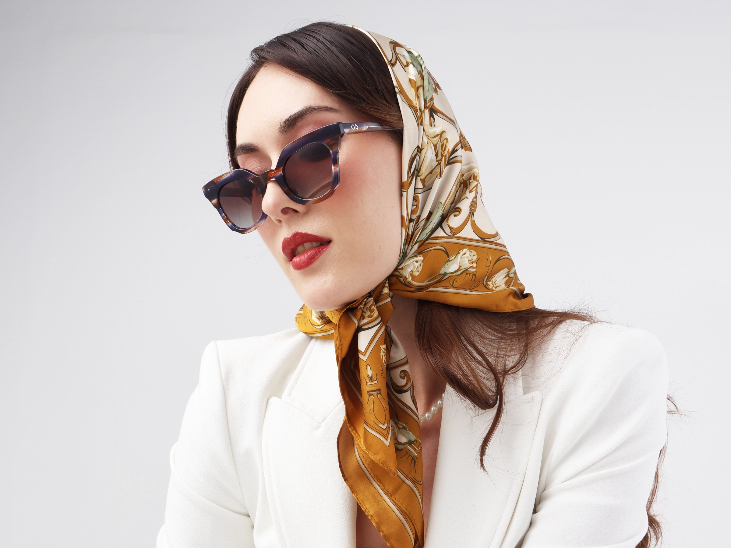 Galaxy Marble Frame With Brown Gradient Tint Sunglasses-12