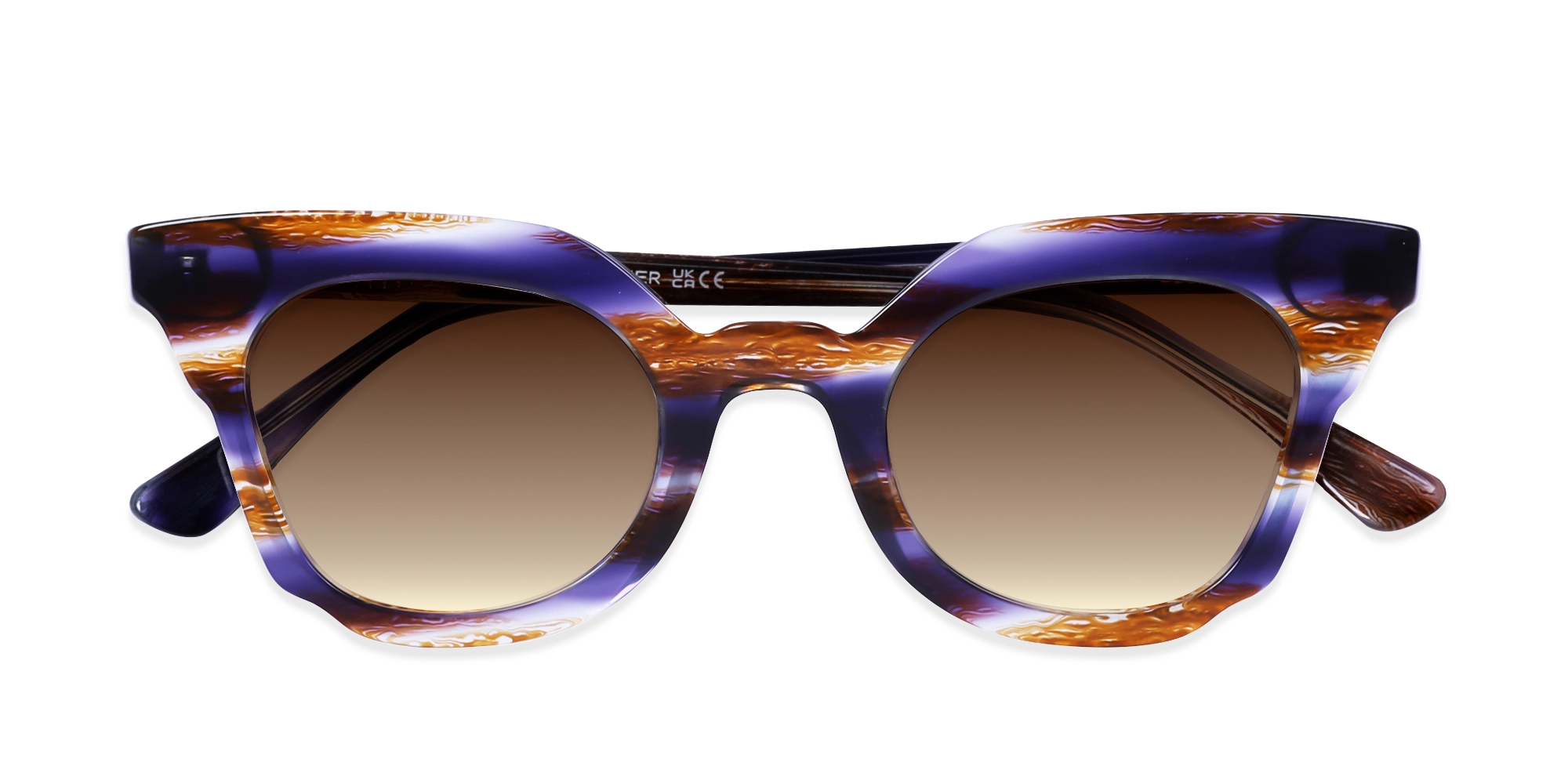 Galaxy Marble Frame With Brown Gradient Tint Sunglasses-6