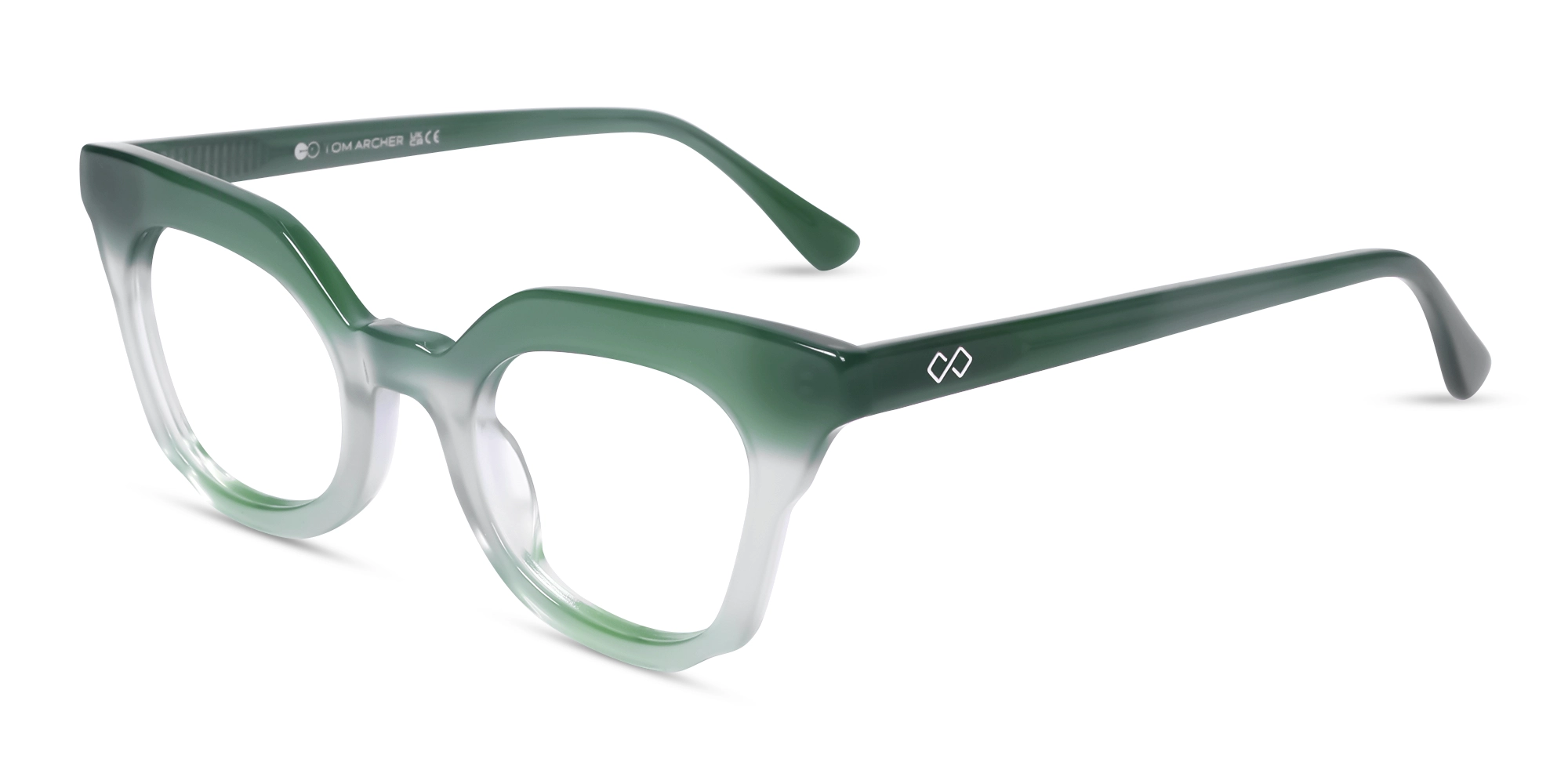 Teal Green Ombre Cat-eye Glasses