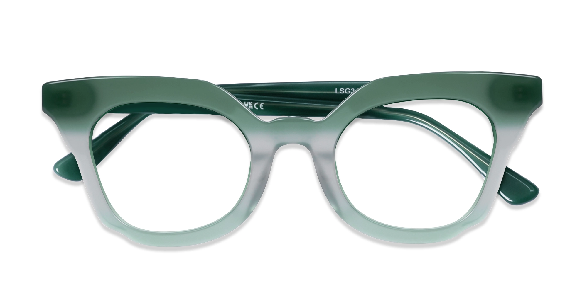 Teal Green Ombre Cat-eye Glasses