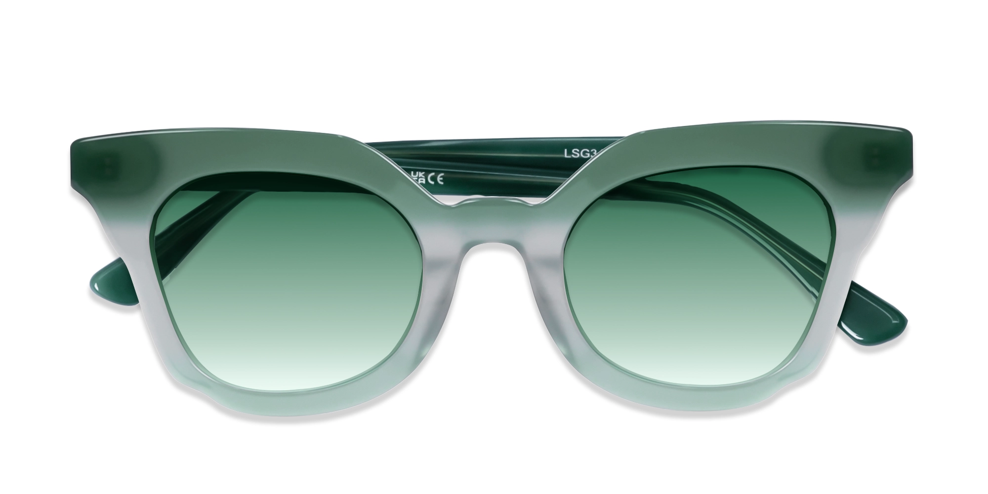 Cat-Eye Frame With Green Gradient Tint-6