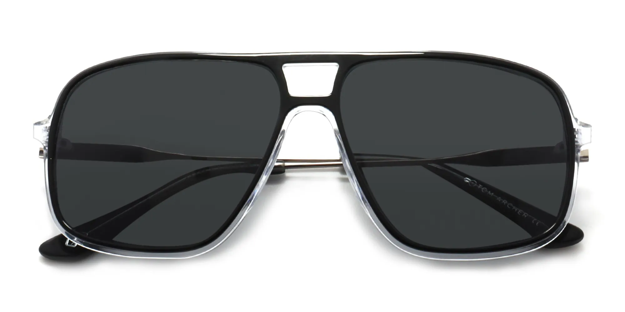black oversized pilot sunglasses-2