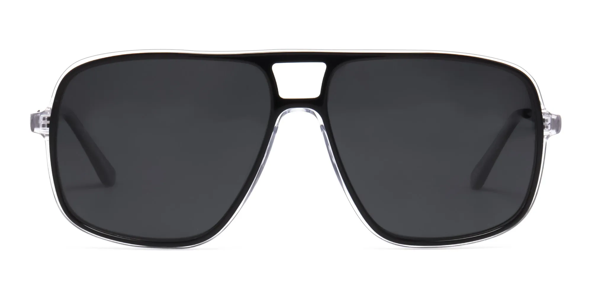 black oversized pilot sunglasses-2