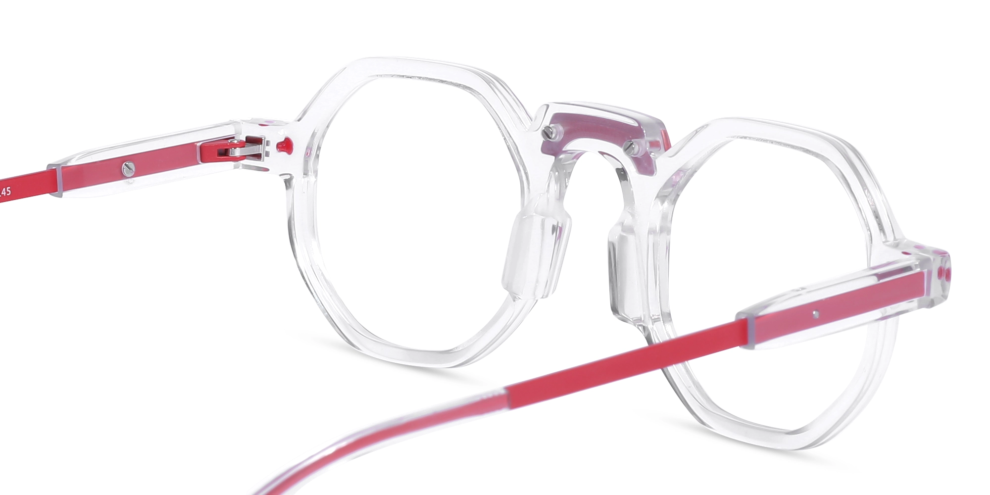 Clear Frame Hexagonal Glasses-5