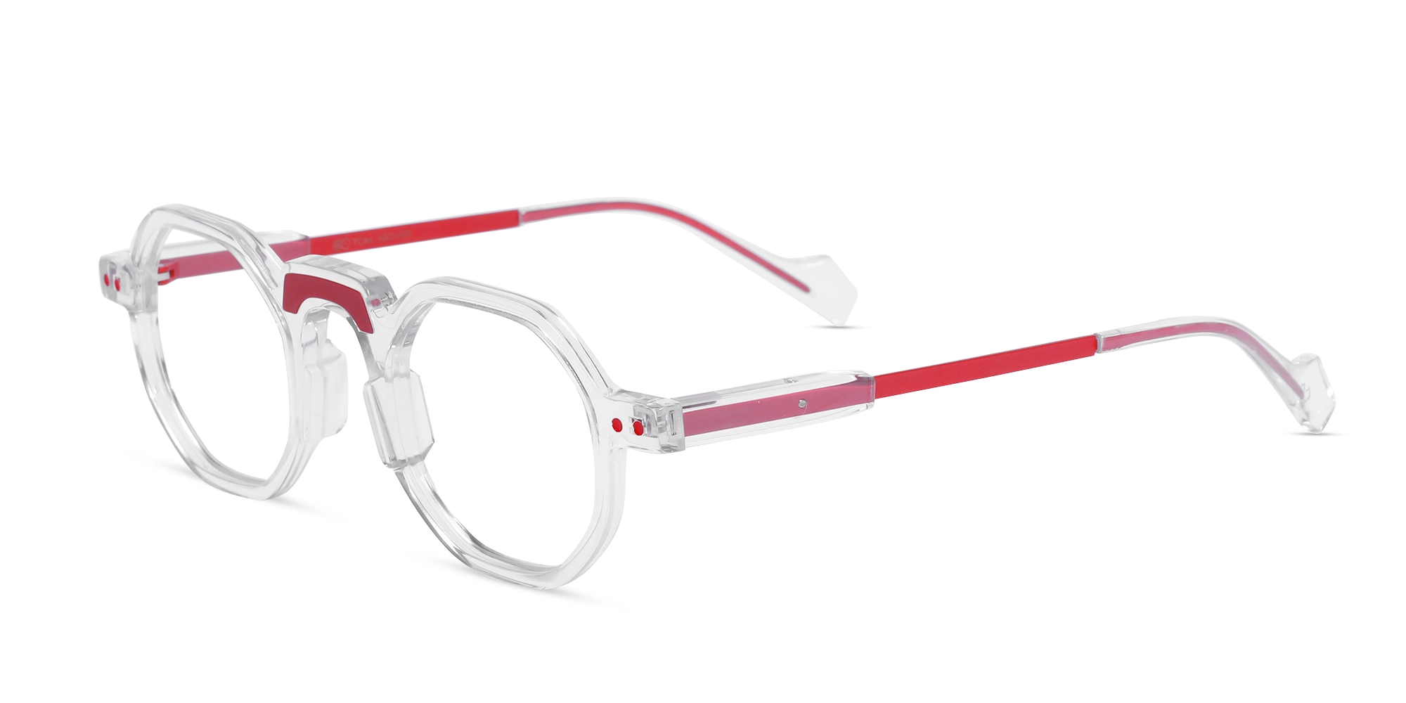 Clear Frame Hexagonal Glasses-3