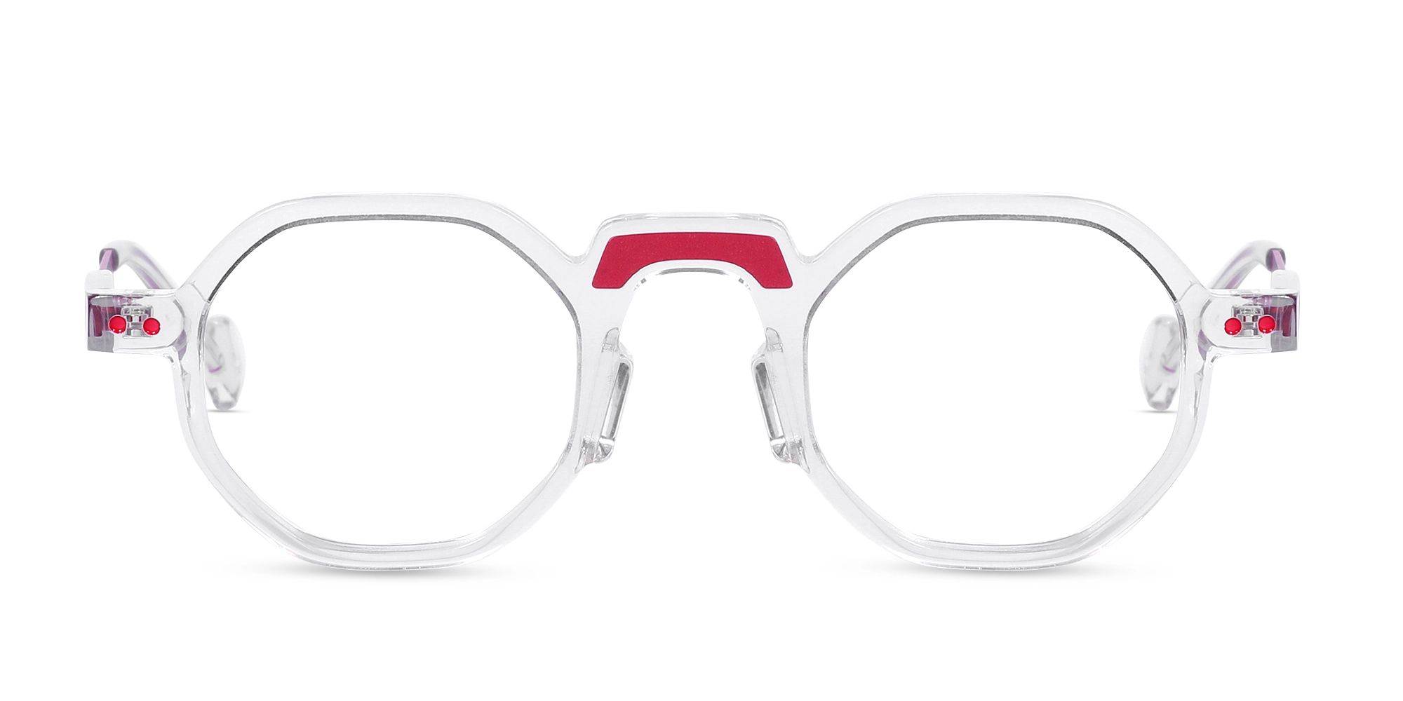 Clear Frame Hexagonal Glasses-1
