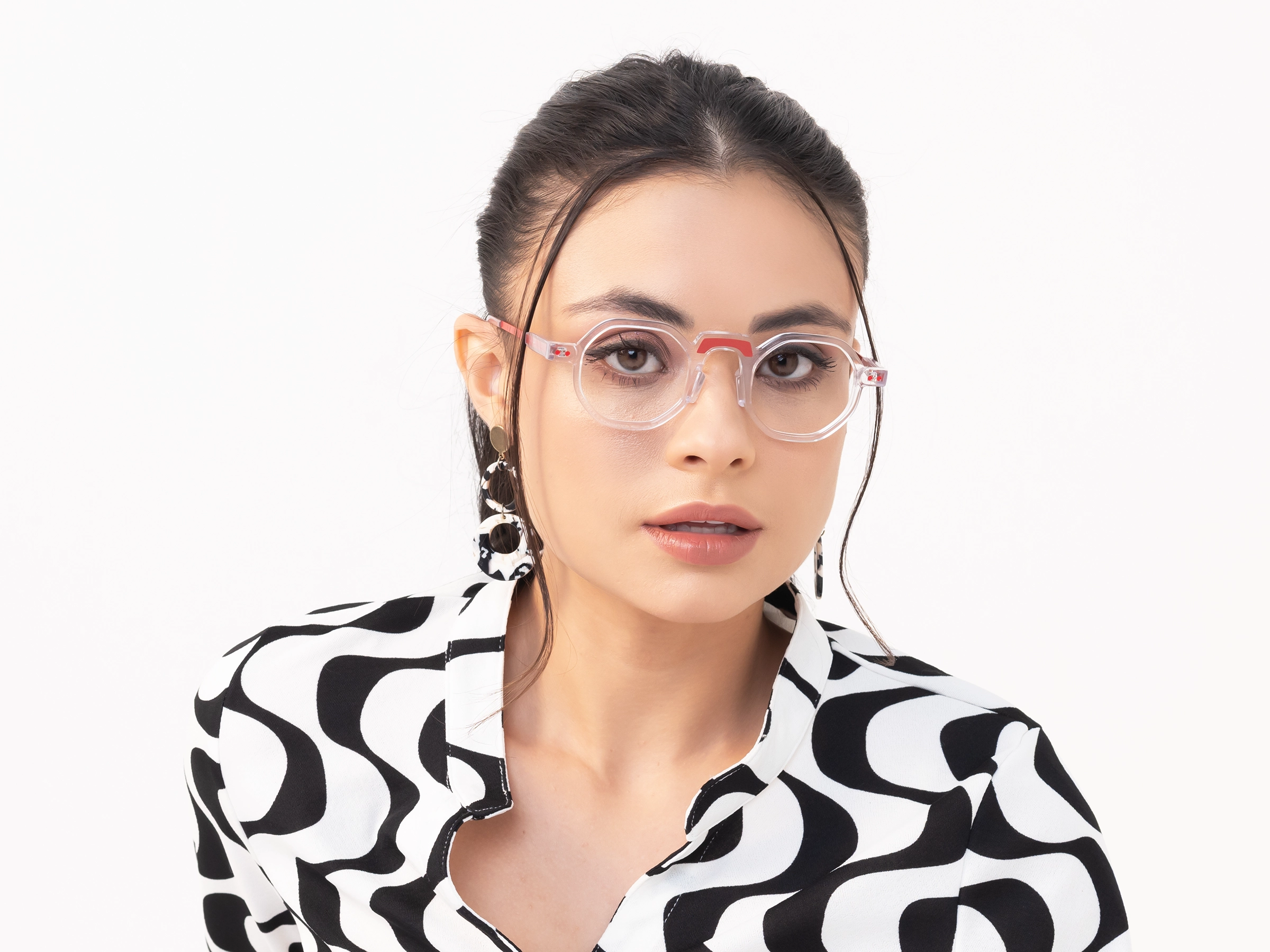 Clear Frame Hexagonal Glasses-52