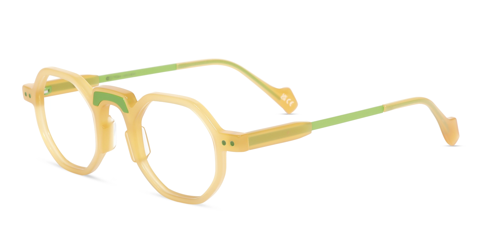 Caramel Brown Frame Hexagonal Glasses-3