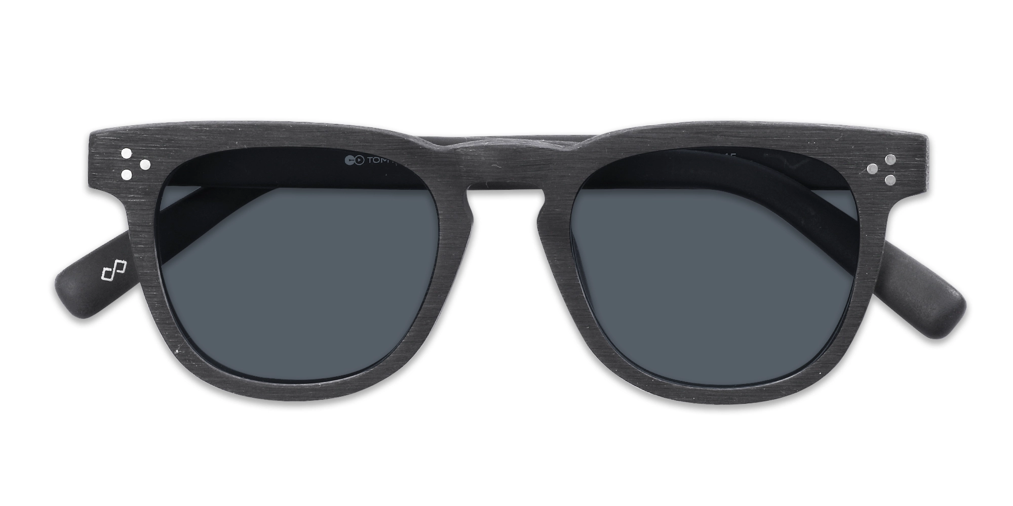Wooden Charcoal Black Square Sunglasses