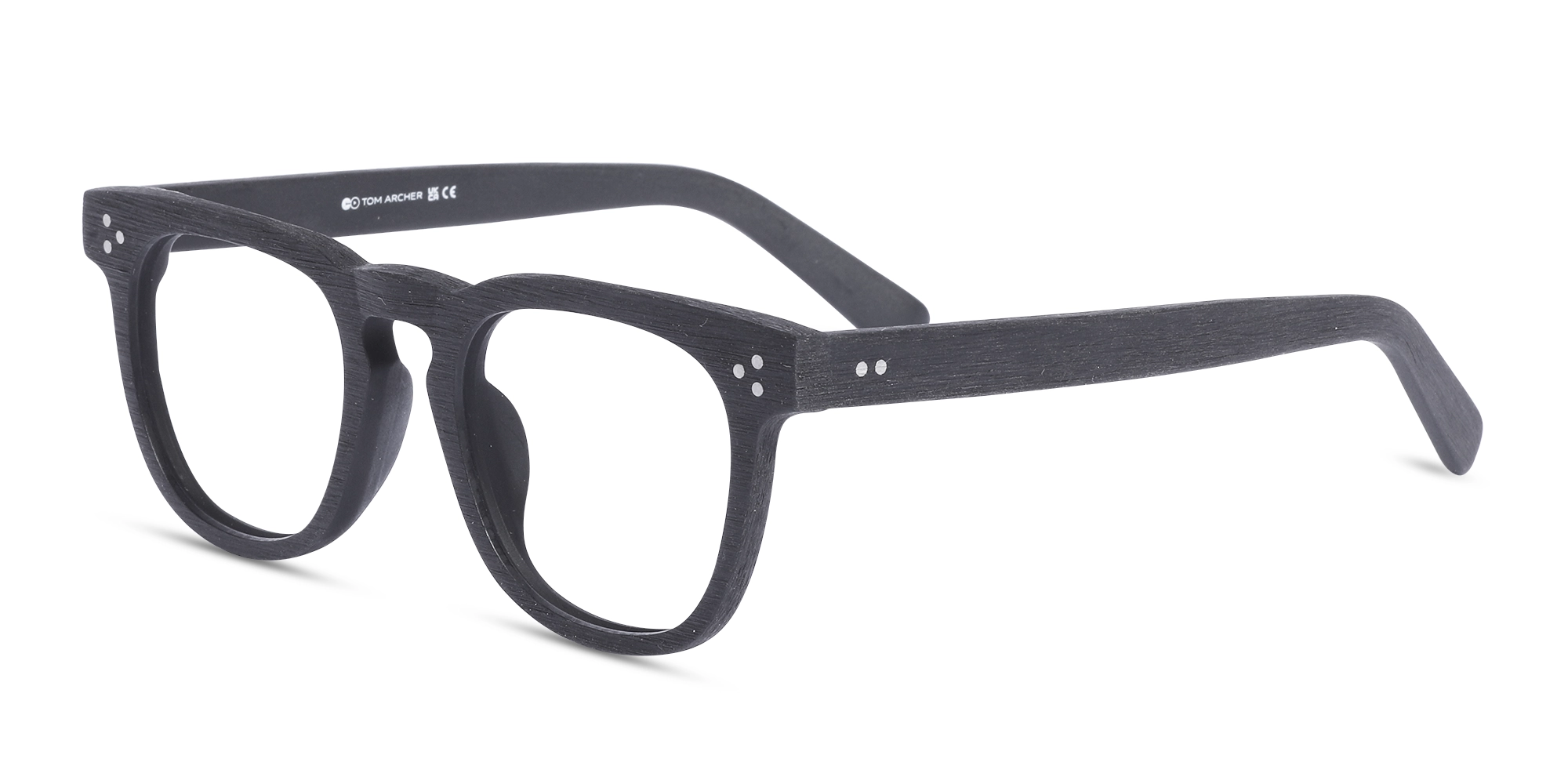 Wooden Charcoal Black Square Glasses  3