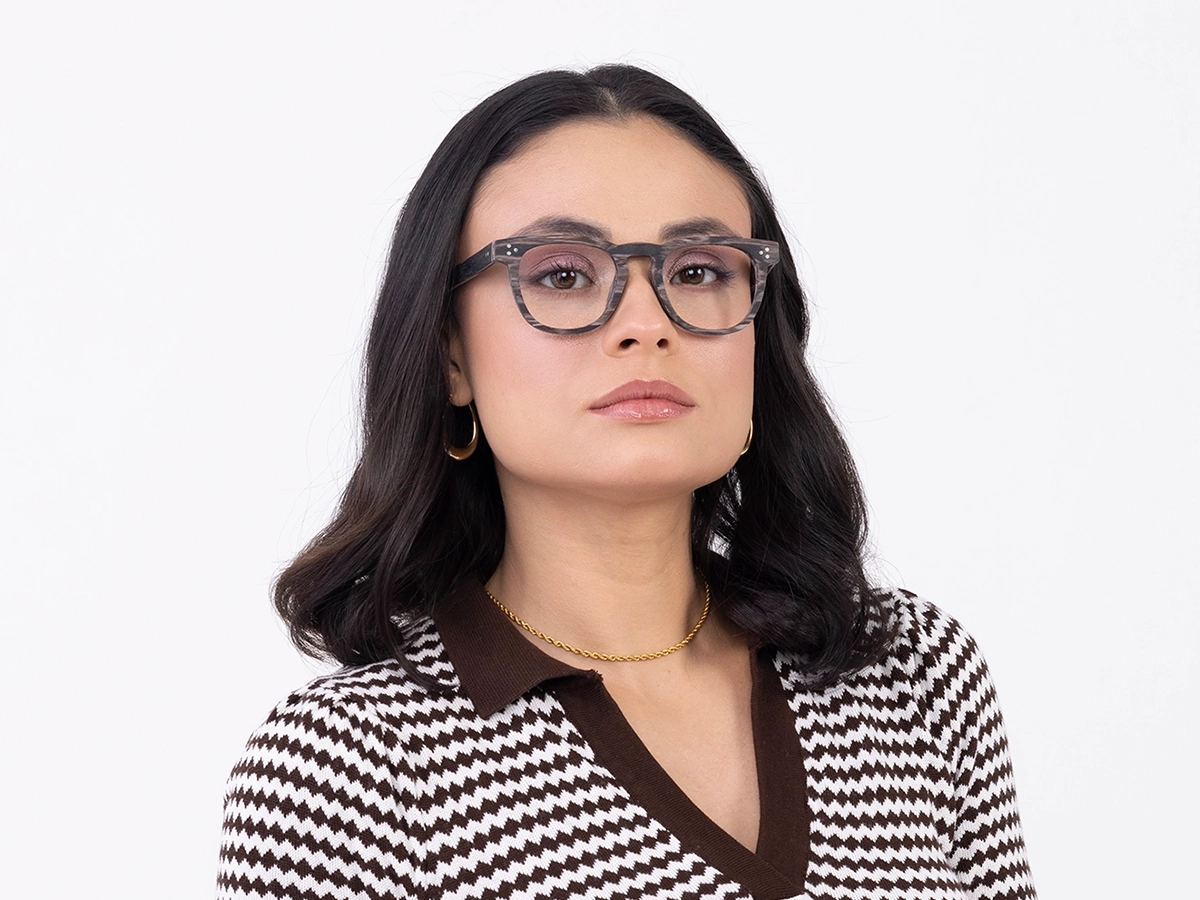 Wooden Full Rim Keyhole Bridge Glasses 51