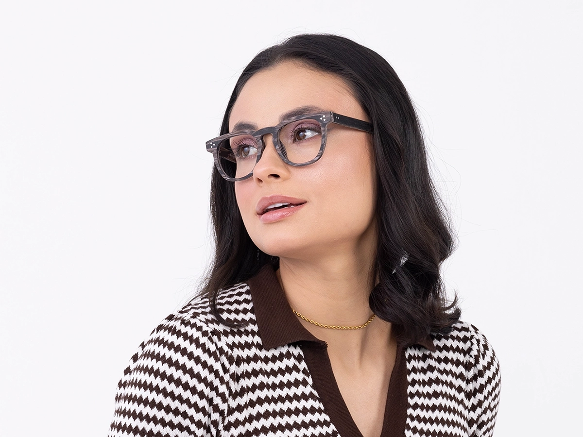 Wooden Full Rim Keyhole Bridge Glasses 53