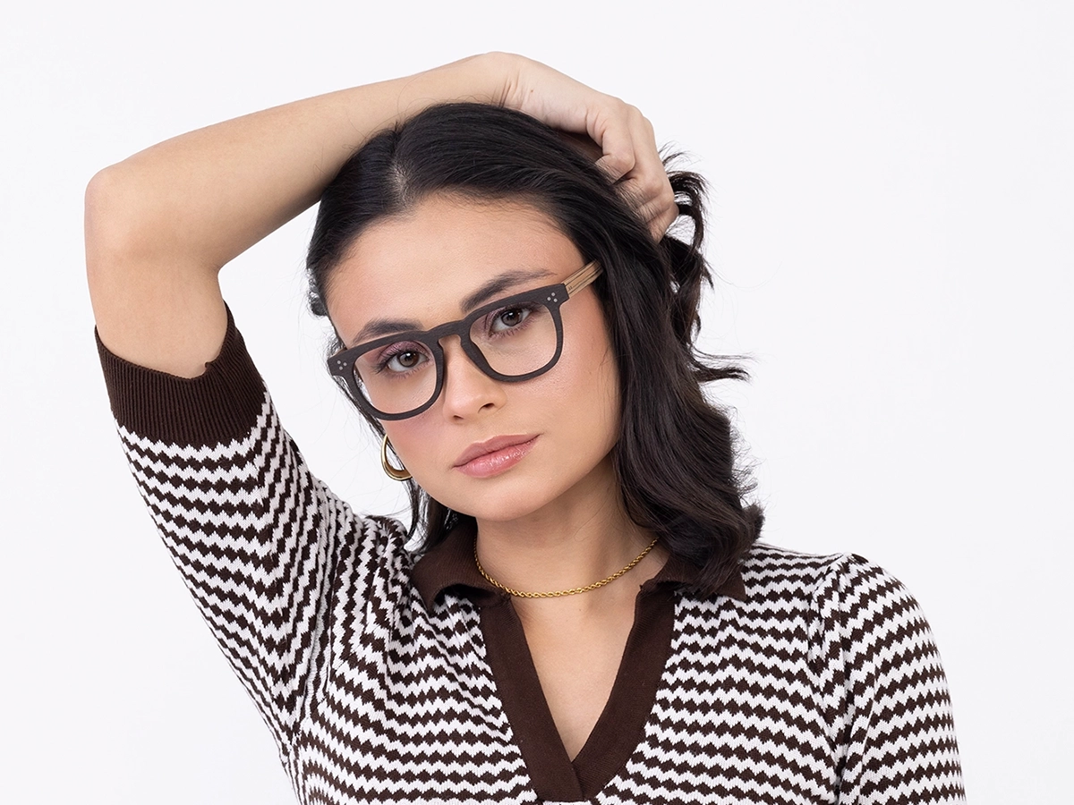 Wooden Square Keyhole Bridge Glasses51