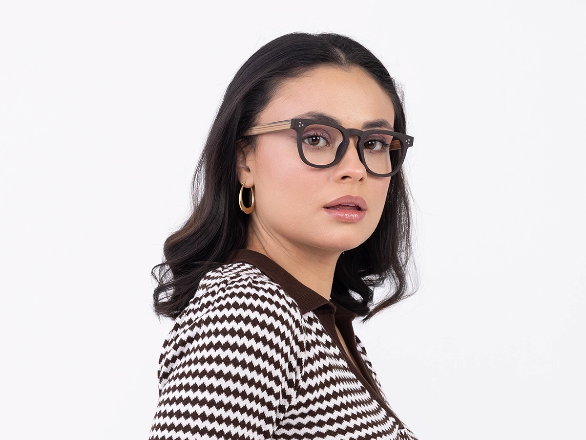 Wooden Square Keyhole Bridge Glasses52