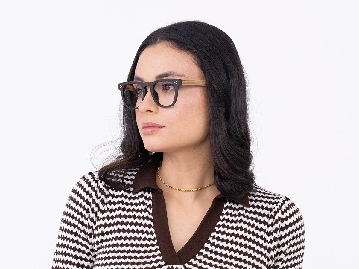 Wooden Square Keyhole Bridge Glasses53