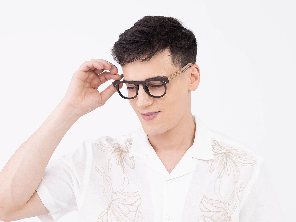 Wooden Square Keyhole Bridge Glasses43