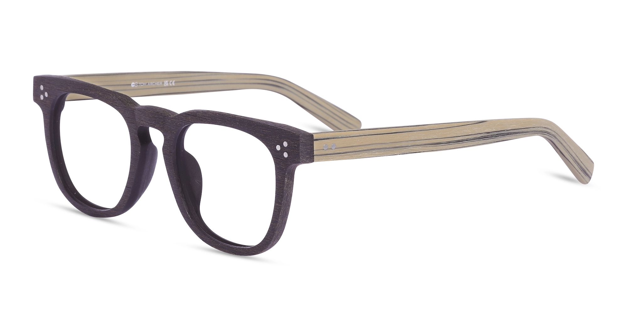 Wooden Square Keyhole Bridge Glasses 3