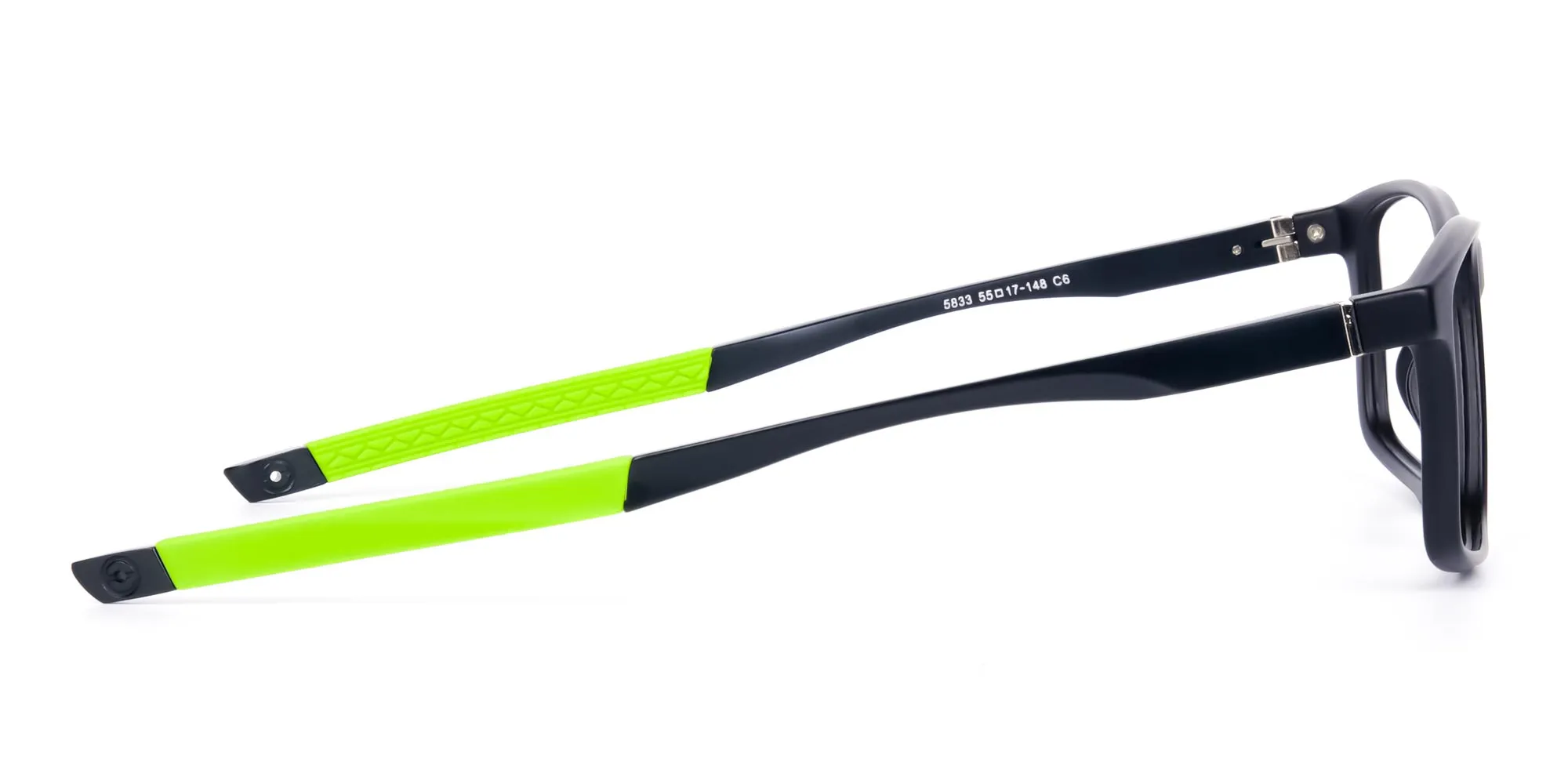 Black Green Rectangular Rimmed Glasses-2