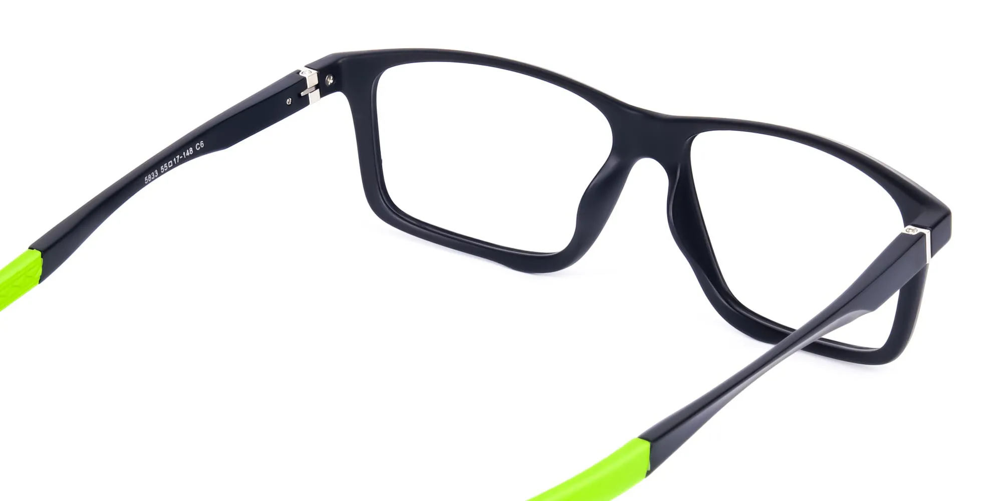 Black Green Rectangular Rimmed Glasses-2