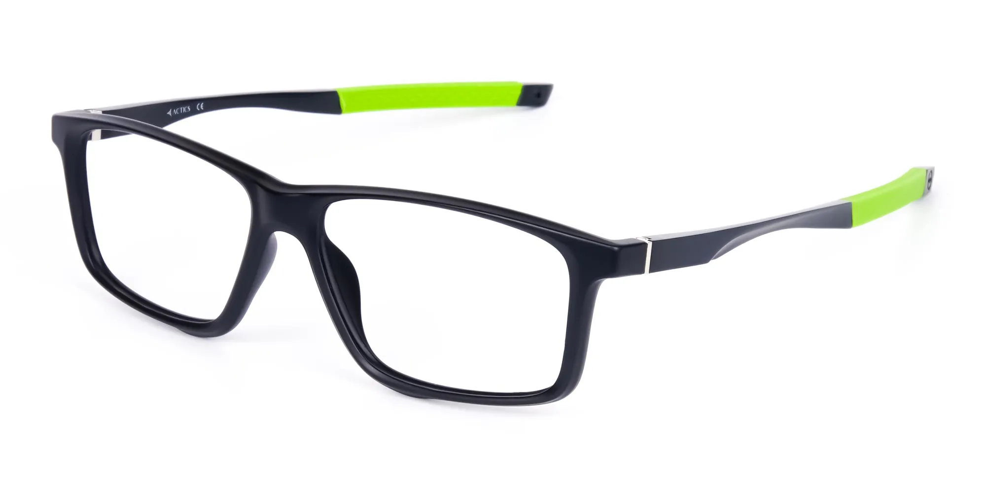 Black Green Rectangular Rimmed Glasses-2