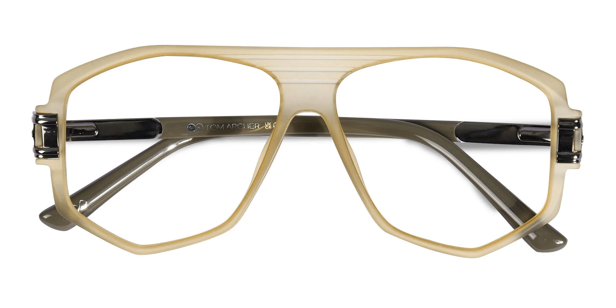 Matte Caramel Brown Geometric Glasses-2