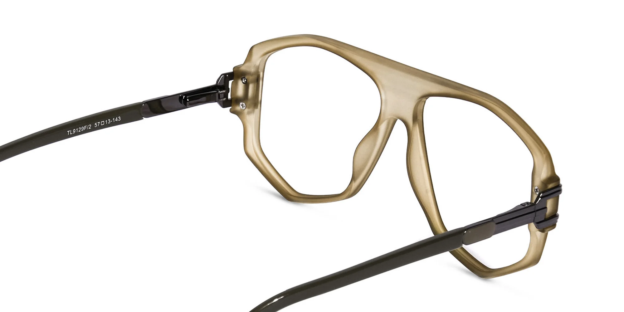 Matte Caramel Brown Geometric Glasses-2