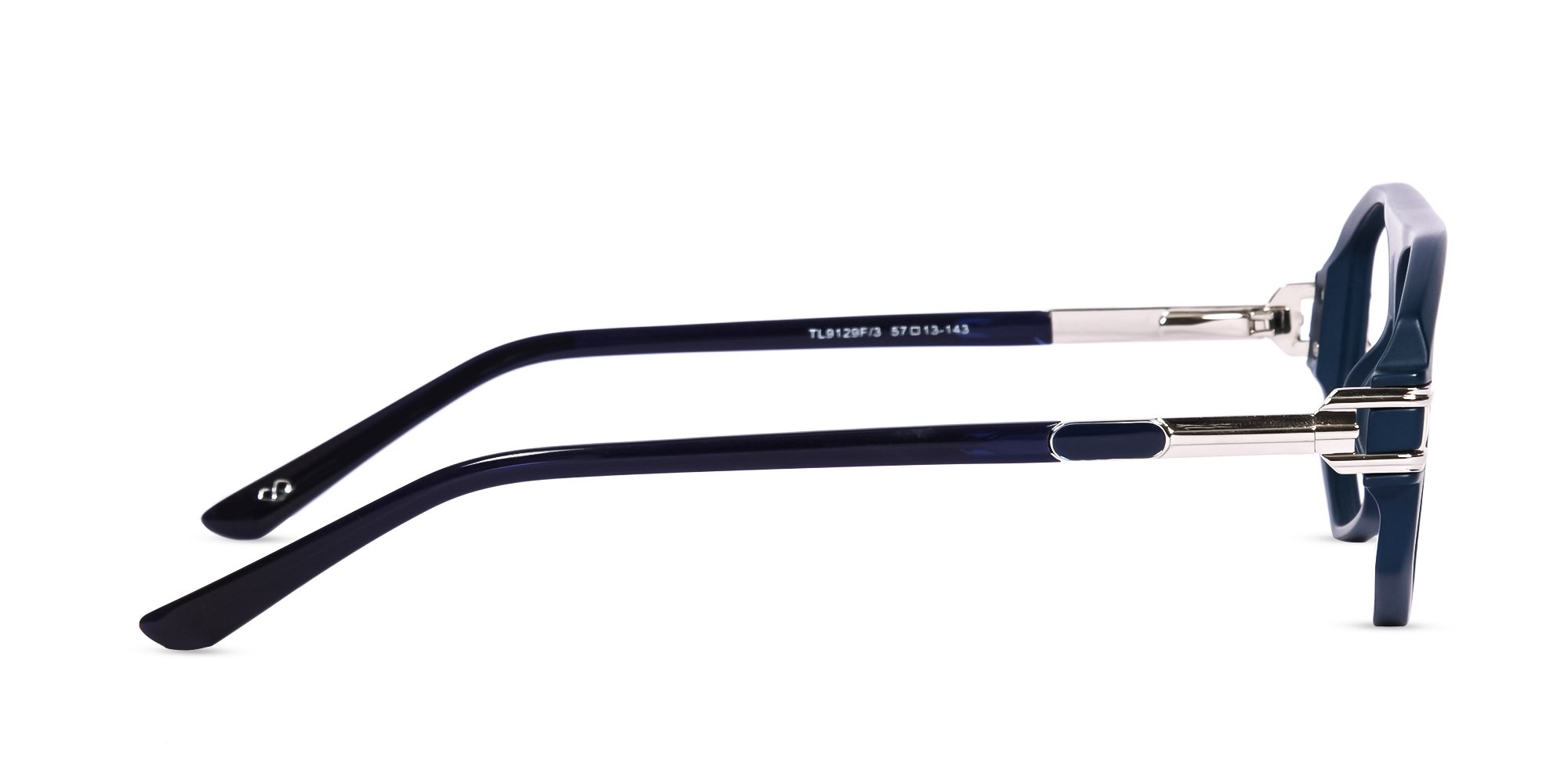 Matte Prussian Blue Geometric Glasses -4