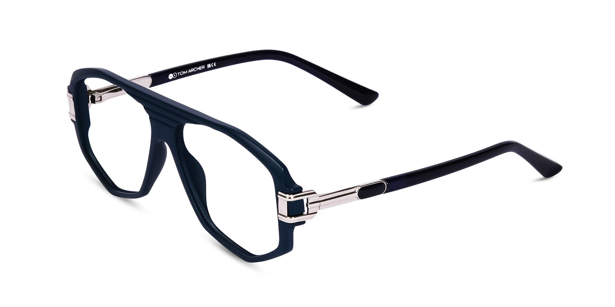 Matte Prussian Blue Geometric Glasses -3 Matte Prussian Blue Geometric Glasses -3