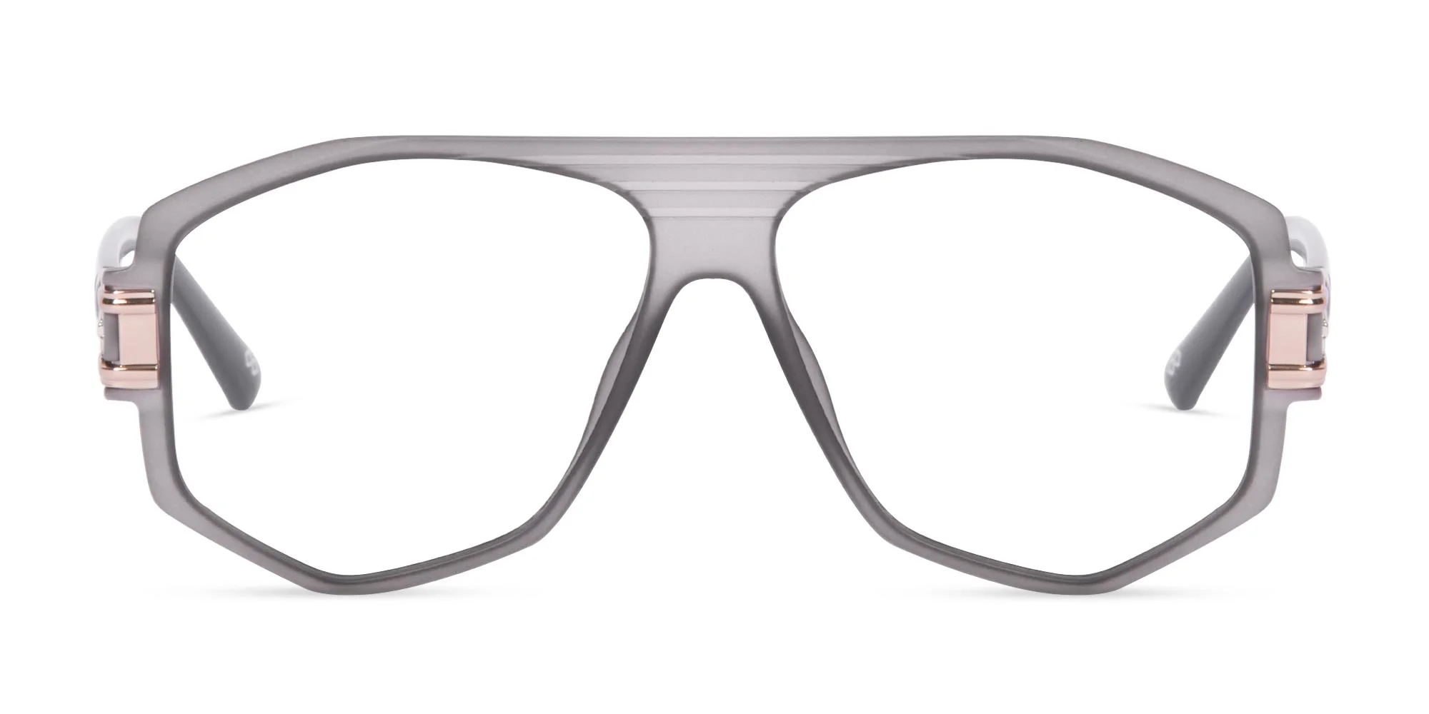 Matte Web Gray Geometric Glasses-1