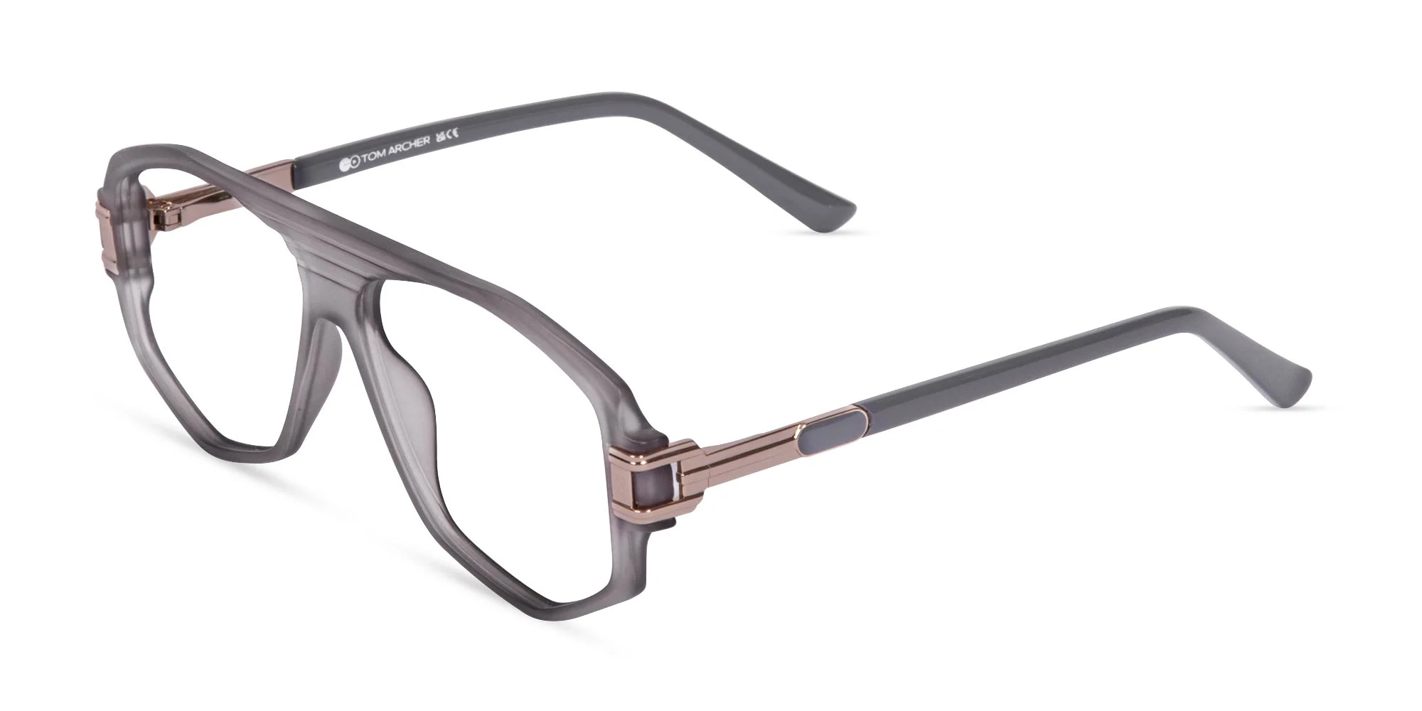 Matte Web Gray Geometric Glasses-3