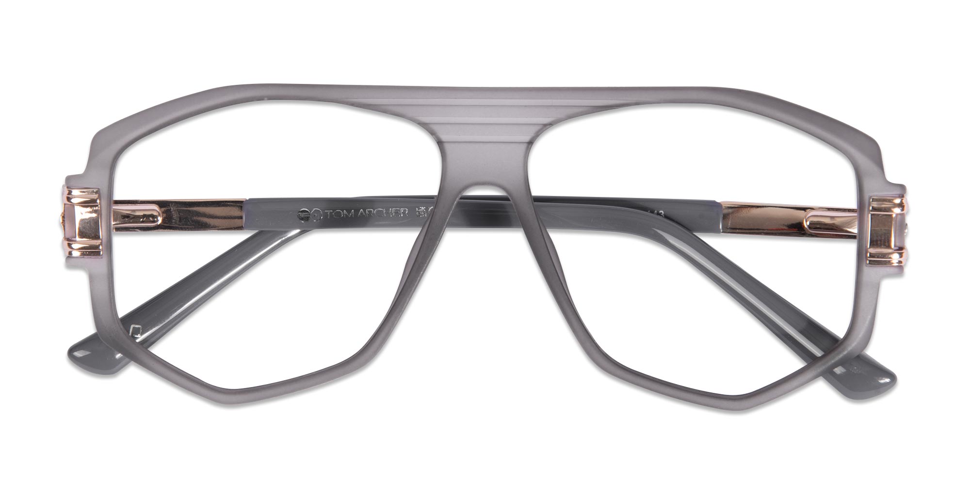 Matte Web Gray Geometric Glasses-6