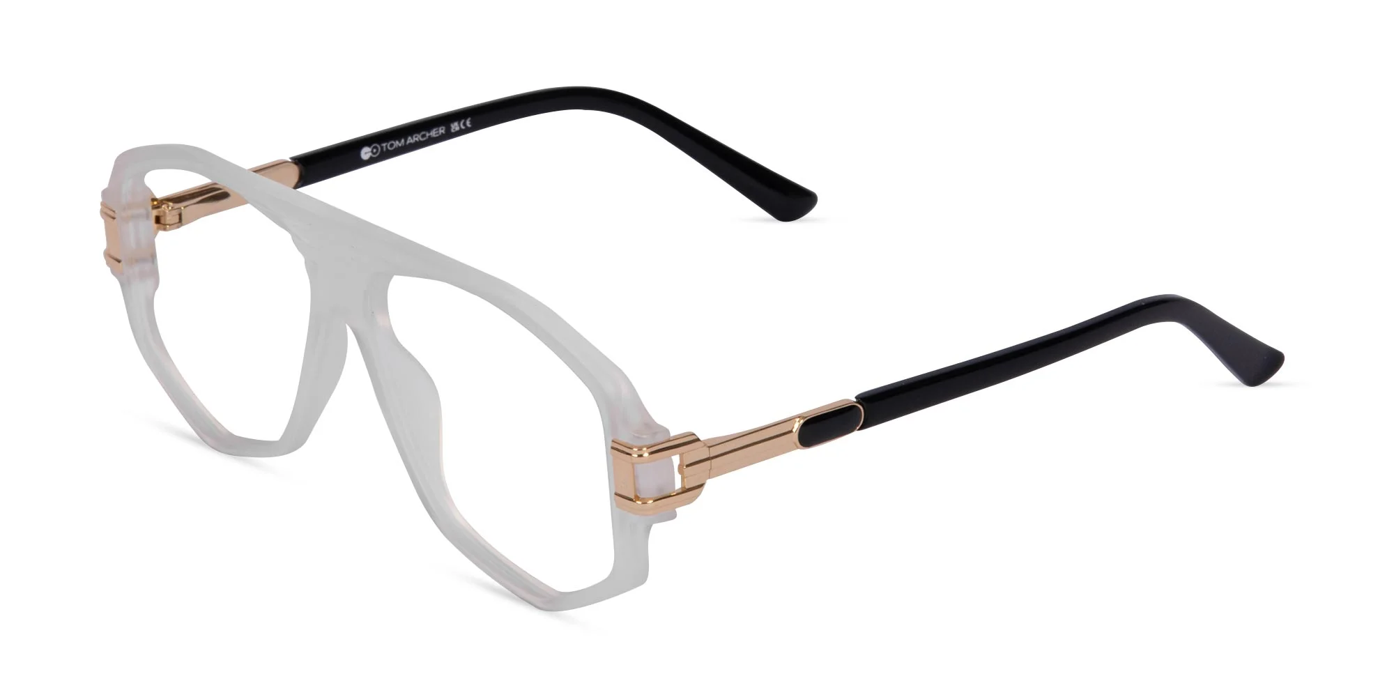 Matte Web Gray Geometric Glasses-3