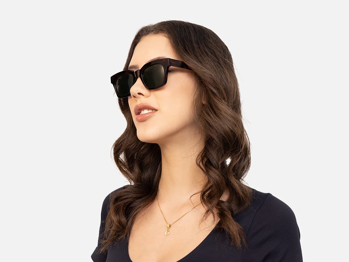 Square Tortoise Shell Sunglasses-52
