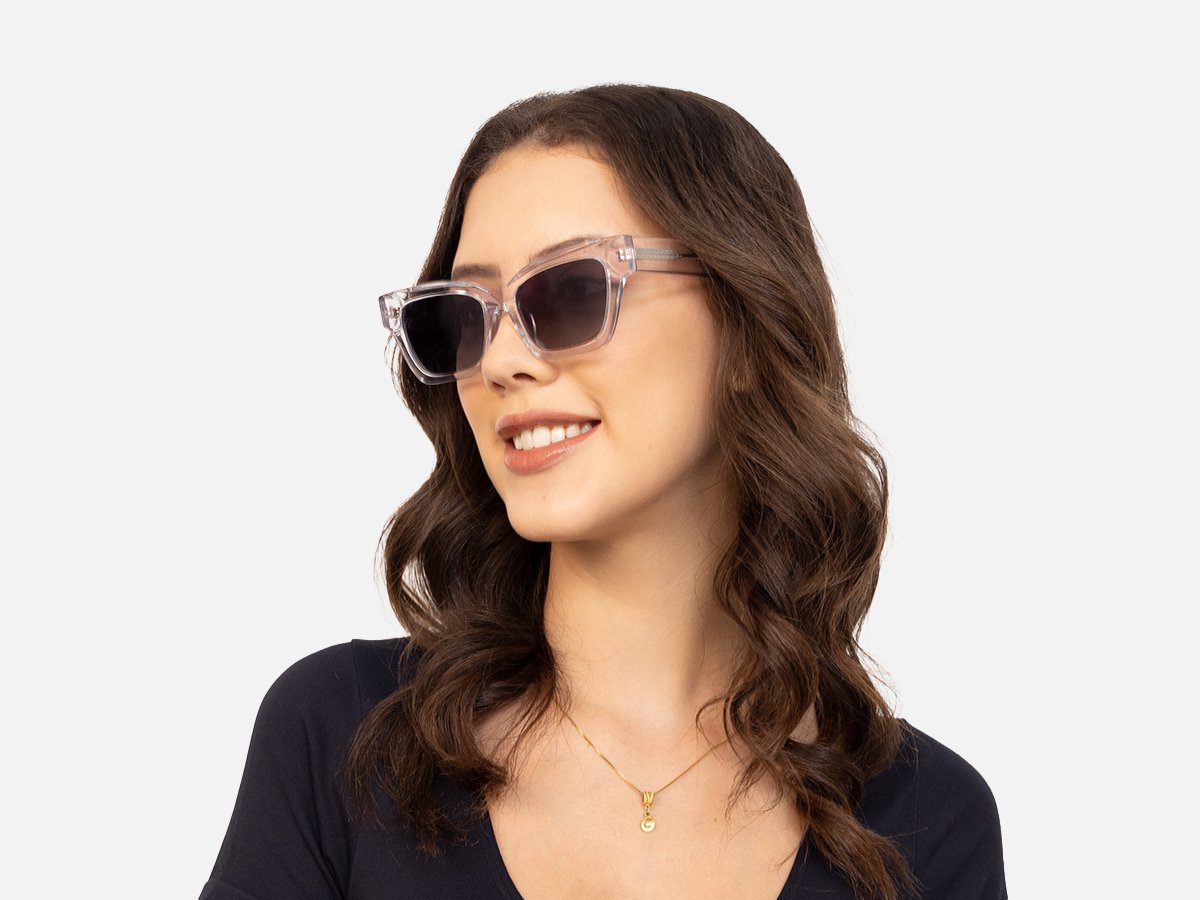 Crystal Clear Cat Eye Sunglasses-52