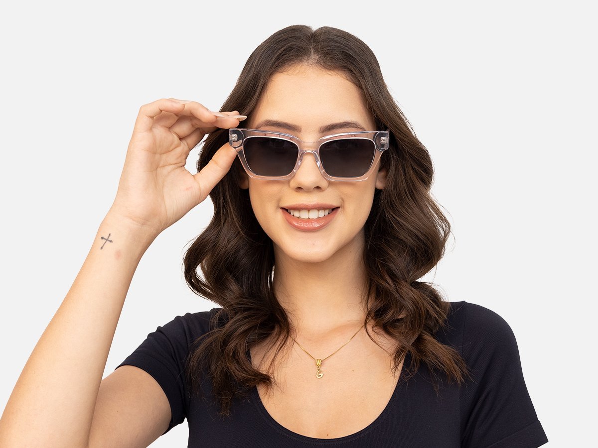 Crystal Clear Cat Eye Sunglasses-54