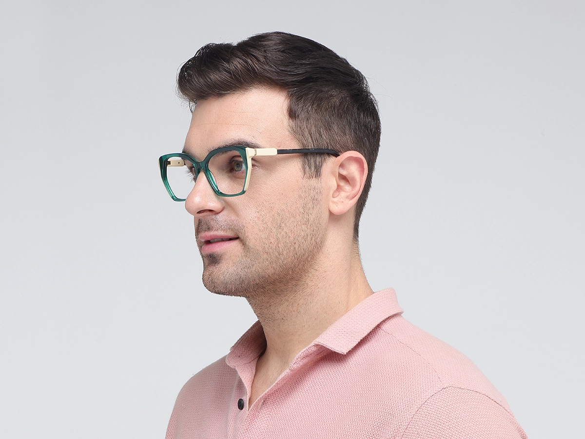 Teal Green Cat Eye Eyeglasses-43