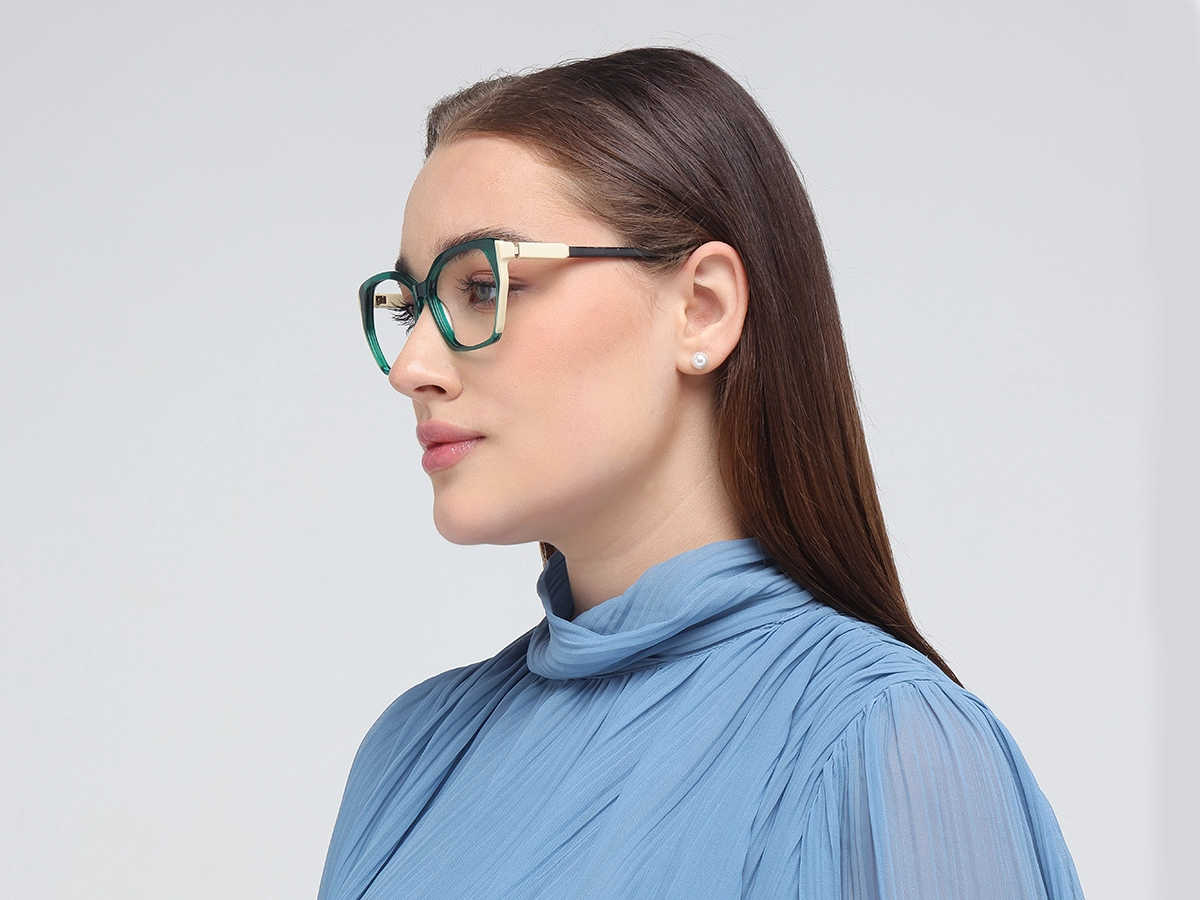Teal Green Cat Eye Eyeglasses-53