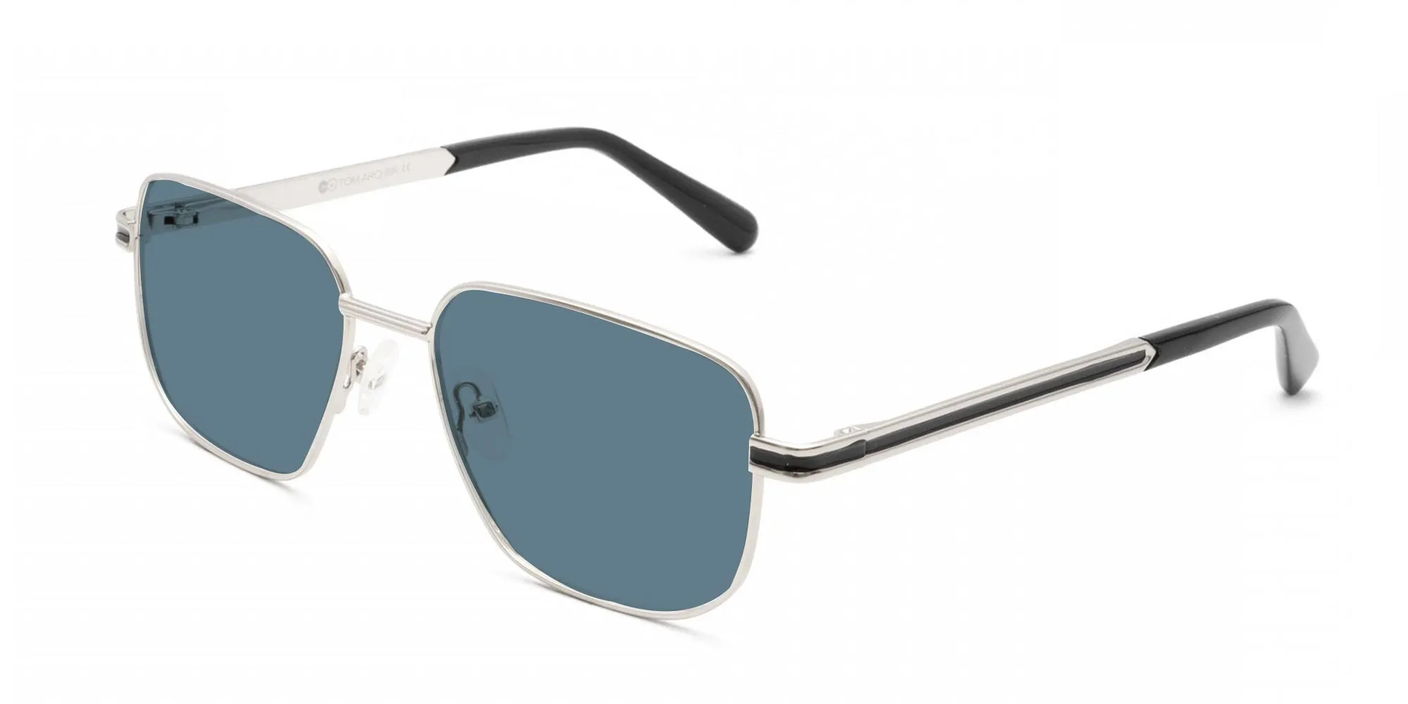 Silver Metal Sunglasses With Blue Tint-2 Silver Metal Sunglasses With Blue Tint-2