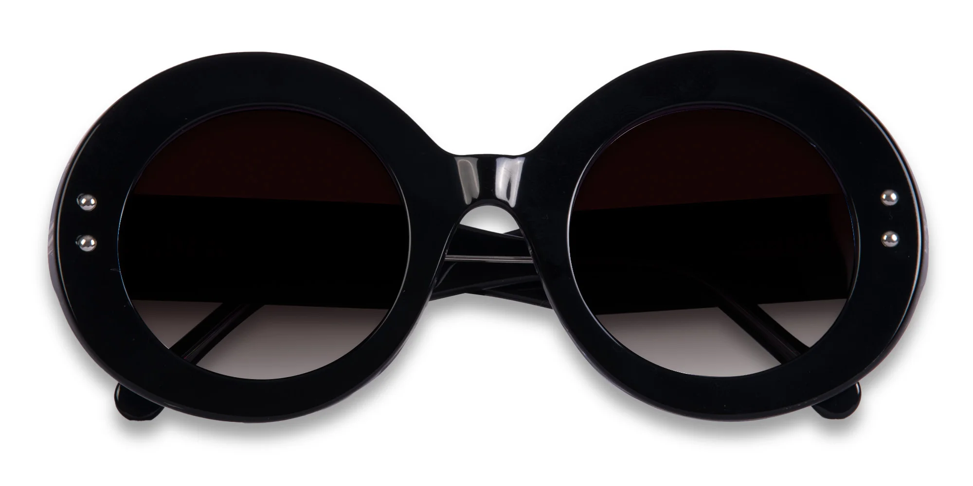 Oversized Round Black Sunglasses-6