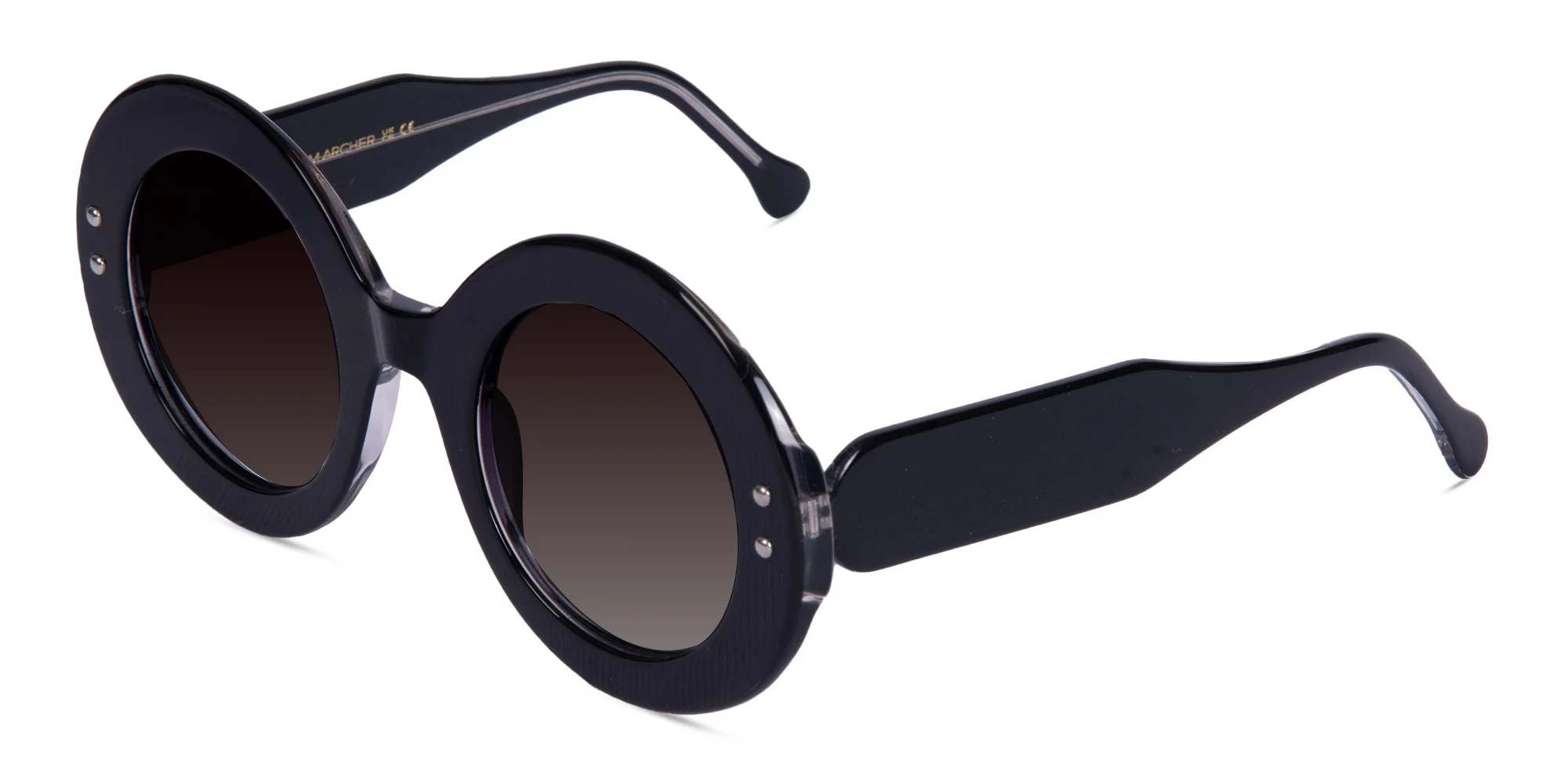 Oversized Round Black Sunglasses-3